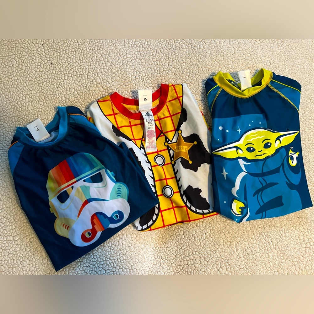 Disney 3 long sleeve rash guard bathing swim suit spf Toy Story Woody Star Wars